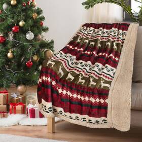 Tirrinia 011517442414 Christmas Sherpa Throw - 50 Inch X 60 Xmas Pattern Super Soft Fluffy Tv Blanket