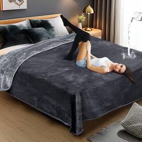 Heq-tisancy-2322 Tisancy Love Waterproof Dark Gray And Light Bed Blanket 80ftft X 90ftft With A Stora