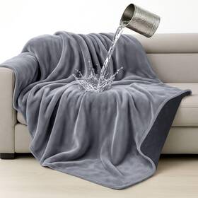 Tisancy Heq-tisancy-2755 Love Waterproof Bed Blanket - Throw Size 50 Inch X 60 Dark And Light Gra