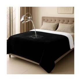Heq-tisancy-6699 Tisancy Love Black Waterproof Bed Blanket Queen Size 80ftft X Double Si... Fast Ship