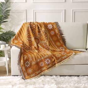 S1001 Tofuntoy Boho Throw Blanket For Couch Sofa Bed Decorative With Tassels