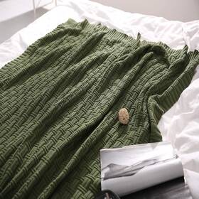 Treely 747130338060 100% Cotton Knitted Throw Blanket Couch Cover 50 X 60 Inches