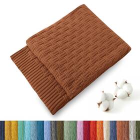 Trely220427-003 Treely 100% Cotton Knitted Throw Blanket Couch Cover 31 X 40 Inches