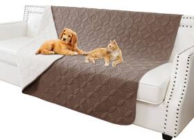 Tqsm-5282-chocolate Tuffeel Beige Waterproof Dog Blanket 52x82 Inches Pet Couch Covers For Sofa Bed Furniture