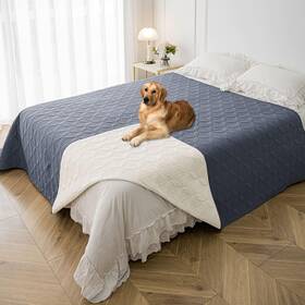 Tqsm-8282-blue Tuffeel Beige Waterproof Dog Blanket 82 X In Reversible Pet Couch Cover Furniturettt
