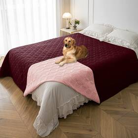 Tqsm-8282-burgundy Tuffeel Pink Waterproof Dog Blanket 82x82 Inches Pet Couch Covers For Sofa Bed Furniture
