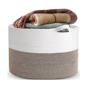 Tvigx 197644398959 Throw Blanket Basket 22 Inch X 14 Extra Large Cotton Rope For L... Fast Ship