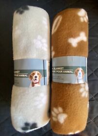 Two Washable Dog Cat Blanket Fleece Bed Soft Reversible Warm Size Small