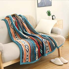 Sb-122 Ukeler Boho Sherpa Throw 60ftft X 50ftft- Bohemian Soft Plush Flannel Blank
