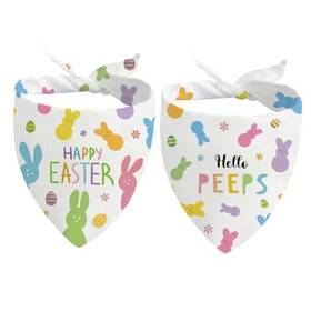 Eas01 Umiskam Easter Dog Bandanas 2 Pack Adjustable Colorful Bunnies Eggs Triangle