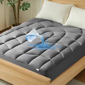 A-un-mp61033gy-f Unikome Full Mattress Pad Waterproof - Ergonomic Quilted Fitted Topper