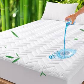 Unilibra 717522434847 Queen Size Waterproof Mattress Pad Rayon Made From Bamboo Quilted B