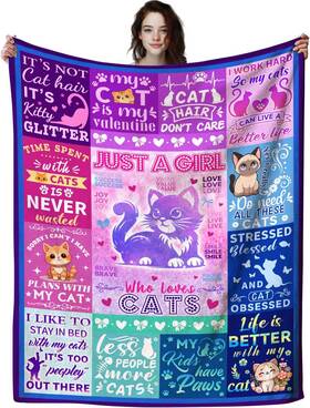 Fjrjy-gsjt013 Us Cat Blanket Kitten Gifts For Lovers Girls Cute Pet Cats Throw Funny