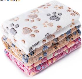 Usa-viralfinds 313040261295 1 Pack 3 Blankets Super Soft Fluffy Premium Fleece Pet Blanket Flannel Paw Print