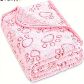 Usa-viralfinds 445040990974 Soft Fluffy High Quality Pet Blanket Cute Paw Print Dog Mat Warm And