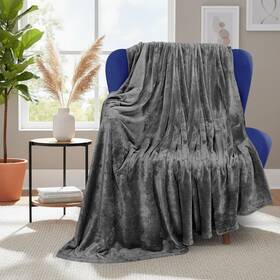 Utopia Bedding Ub2384 Fleece Blanket Throw Xl Size Grey 50x70 Inches Ultra Soft Wa