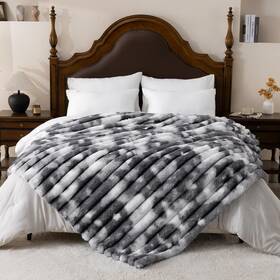 Sws10533-gw6080 Vamcheer Throw Blanket For Couch - 60 Inch X 80 Faux Rabbit Fur Cozy Soft W
