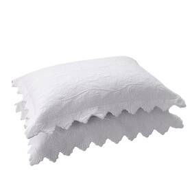 Vctops 440570415561 2-piece Embroidered Cotton Quilted Pillow Shams Vintage Floral Decorat