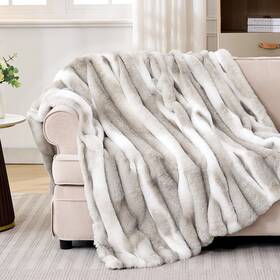 Twspb01 Vfroo Plush Faux Rabbit Fur Throw Blanket 850gsm Thick And Warm Ultra Soft Fluf