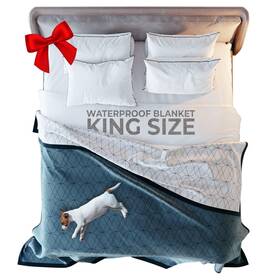 Victoria Orton 369998348565 Waterproof Dog Blanket For Bed 108x90 Inch King Size Pet Hair Resistant B