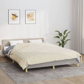 X78.7 Vidaxl 720845601805 Weighted Blanket Light Cream 78.7 Inch 19.8 Lb Fabric