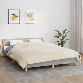 X90.6 Vidaxl 720845724047 Weighted Blanket Light Cream 86.6 Inch 24.3 Lb Fabric