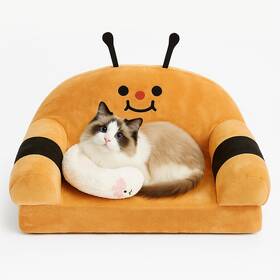 Vie-cs-bee-8-m Viefin Cute Cat Couch With Soft Pillow Supportive Dog Sofa Removabl