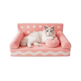 Vie-cs-cookie-7-m Viefin Cat Couch With Soft Pillow Supportive Dog Sofa Remova