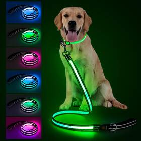 B0dfwbk2g8 Visinite 4 Ft Led Light Up Dog Leash 7 Modes Glow-in-the-dark Rechargeable