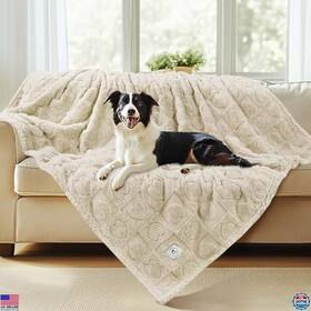 B0dl9v5n7z Visit The Luciphia Store Waterproof Pet Blanket For Large Dogs And Cats Soft Fleece 65x57 Inch Beige