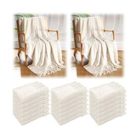 Lua-vitalcozy-2354 Vitalcozy 20 Pcs 51 Inch X 71 Knitted Throw Blankets With Tassel Soft Warm Rhombus Texture