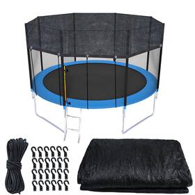 9582t-11-k Voccos Trampoline Cover Round 12 Holes 90% Sunblock Shade Cloth 14ft Black Trampol Inch