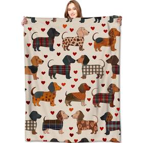 Vodrm Kl89f8se97fgedf Dachshund Love Blanket Cute Weiner Dog Cream Throw Blankets Gifts For Kids Ad