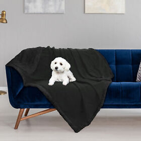 1kpbw561bkbk-ln Waterproof Pet Throw 50 X 60 Inch Bed Couch Protect Furniture Dog Blanket Black