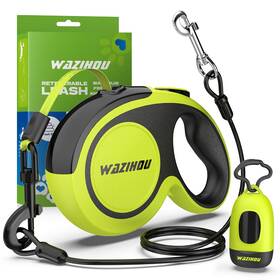 B0fscwrzgk Wazihou Retractable Dog Leash 16.4ft Heavy Duty Reflective Soft Grip Detachable Poop Bag