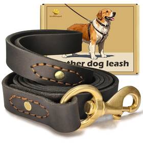 B0drv967wt Werchnpet Leather Dog Leash 6 Ft X 1 Inch Strong And Soft Heavy Duty Genuine Lea