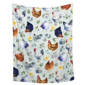Whiskeyblanket 136894021242 Floral Chickens Throw Blanket Super Soft Flannel Blankets Gifts Warm Lightwei