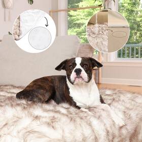 Wise Doggo 197644883523 Faux Fur Dog Blanket - Extra Large Waterproof For Couch Bed Car &