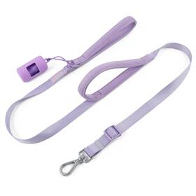 B0cn9d15j4 Wisedog Two Handle Dog Leash With Poop Bag Holder - Padded Dual Handles 5.2-6ft