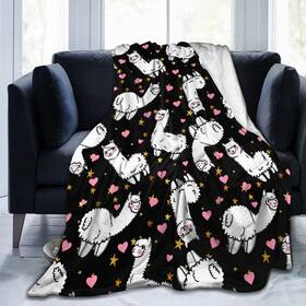 Jh13-23-mt Worltoldb Alpaca Llama Soft Blanket All Season Fuzzy Throw Warm Lightweight Fle