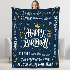 Tpt2182nth Wrapix Happy Birthday Gifts For Women Men - Soft Fleece Throw Blanket Couch Bed