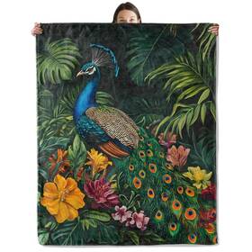Lc030bl5052956peacock72 Wyxdwh Elegant Peacock Blanket Cozy Flannel Pretty Peacocks Throw For Couch