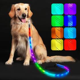 B0dsbg3m1c Xeuch Led Light Up Dog Leash 13 Lighting Modes Rechargeable Night Walking 5