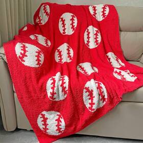 Xing7day 373368514681 Cozy Baseball Pattern Blanket Perfect Lightweight Bedding For Adults Soft W