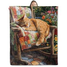 C031l50522bl56cat15 Xmwjfd Sleeping Cat Blanket Cozy Plush Cute Kitten Throw For 50 Inch 60 Cat15