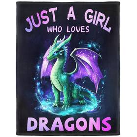 20250306-ztdjk-07 Xsmei Dragon Lover Blanket Just A Girl Who Loves Dragons Soft Warm Cozy F
