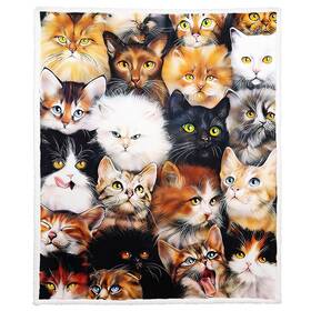 Xsmei 300828414528 Cats Sherpa Blanket Cute Kittens Fleece Throw Blankets For Couch Sofa Bed S