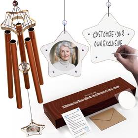 Xu-2025-fl1w Xuwopnk Personalized Memorial Wind Chime With Custom Photo Name And Date - Thoughtful