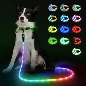 B0f2ffhdl6 Yfbrite 6ft Led Light Up Dog Leash Rechargeable Flashing Multi-color For Night