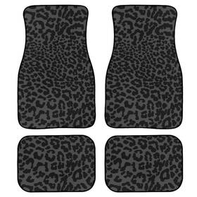 Yingqiguan Guan Footmatdaamai36 Black Leopard Print Car Floor Mats Carpet Universal Abstract Cheetah Pattern